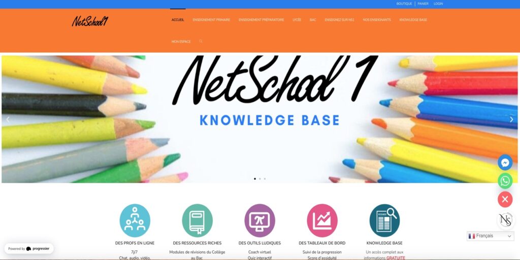 Site e-Learning pour NetSchool1 réalisé par VersaTech